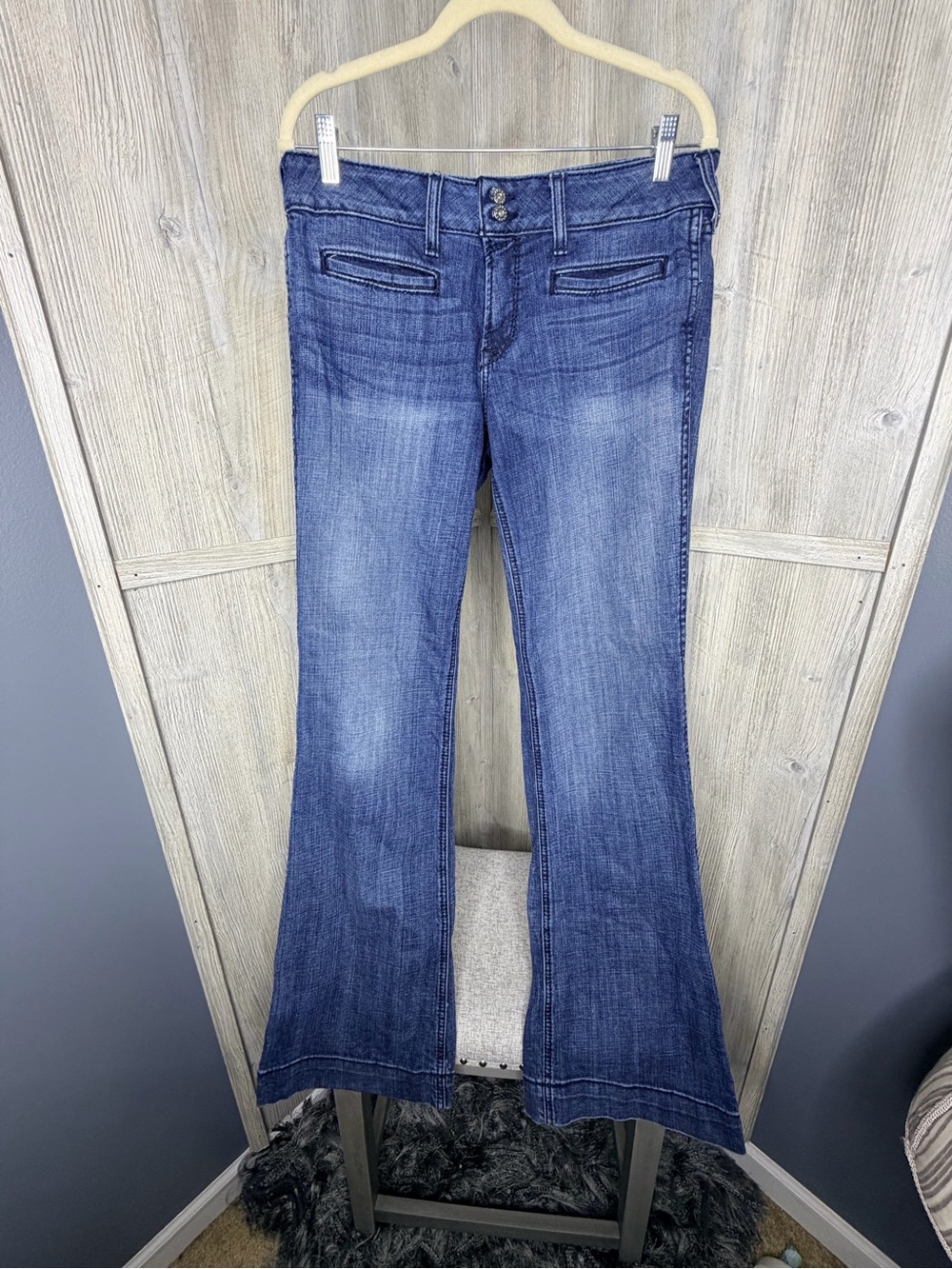 Ariat Ella Wide Leg Denim Trousers 30L - Picture 2 of 8